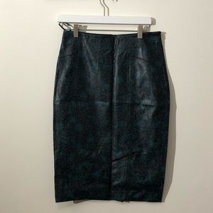 Faux leather pencil skirt
